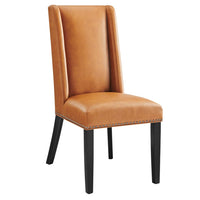 Modway Baron Vegan Leather Dining Chair - Tan-Elegant Modern Dining Side Chair