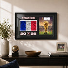 Frameworth Official FIFA World Cup 2026 France Flag & Trophy Framed Print - 15" x 24"-Professionally framed in Canada, printed on high-quality photo paper and finished in a premium black frame with a clear protective front.