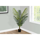 Monarch Specialties 47" Artificial Indoor Palm Tree - Floor - Black Pot-8 real touch, adjustable, lush green palm leaves add an exotic touch to any room