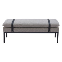 Zuo Padd Bench - Grey-Powder coated steel leg