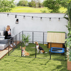 PawHut 16-Panel Dog Playpen with Straps for Medium Dogs - 31.5" H-Suitable for both indoor and outdoor