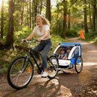 Aosom Double Bike Trailer for Kids Baby Toddler 80lbs Load with Steel Frame - Blue-Canopy is composed of Oxford fabric panels and transparent panels, giving your child privacy and allowing them to look outside 