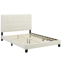 Modway Melanie Tufted Button Upholstered Performance Velvet Full Platform Bed - Ivory-Platform Bed Frame With Headboard