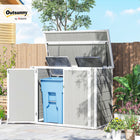 Outsunny 41 Cu. Ft. Outdoor Storage Shed - Light Grey-Pneumatic lifting lid for easy opening and closing
