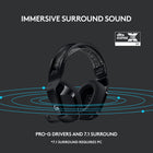 Logitech G733 LIGHTSPEED Wireless Gaming Headset with Suspension Headband - Black-Console compatible: PlayStation 5, PlayStation 4, Nintendo Switch in Dock. (Stereo sound only via USB wireless dongle)