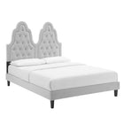 Modway Alexandria Tufted Performance Velvet Twin Platform Bed - Light Grey-Stain-Resistant Performance Velvet