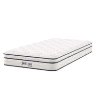 Modway Jenna 8" Innerspring and Foam Twin Mattress-Quilted Pillow-Top Cover