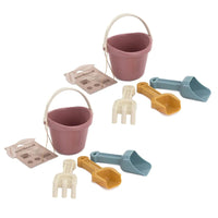 Miniland ECO Baby Sand Set - Pastel Colors - 4 Pieces Per Set - 2 Sets-Each ECO Baby Sand Set in pastel colors includes a bucket, shovel, dustpan and rake