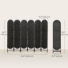 HOMCOM 6 Panel Arched Top Woven Freestanding Room Divider for Bedroom - Black-Folds down to a slim profile, making storage in tight spaces easy 

