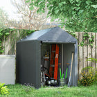 Outsunny Outdoor Bike and Garden Tool Storage Shed Tent - 4' x 6' - Dark Grey-UV-resistant canopy protects against weather and dirt 