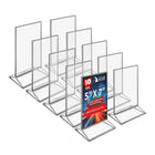 Azar Desktop/Countertop Top/Side Loading Acrylic Card Holder - Clear - 10 Pack (152799-SLV-10PK)-Sold in Packs of 10