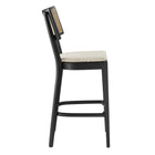 Modway Caledonia Wood Bar Stools - Black Beige - Set of 2-Assembly Required