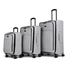 Bugatti Reborn 3-Piece Softside Luggage Set - Grey-Made of lightweight and resistant recycled polyester