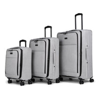 Bugatti Reborn 3-Piece Softside Luggage Set - Grey-Made of lightweight and resistant recycled polyester