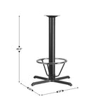 Flash Furniture Chrome 33"W x 33"L Bar Height X-Base, Black (XUT3333BAR4CFR)-Cast Iron Construction