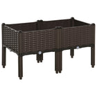 Outsunny 2-Piece Raised Garden Bed - 15.7" x 15.7" x 17.3" -PP material is durable and lightweight, will not be deteriorated by the weather   