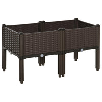 Outsunny 2-Piece Raised Garden Bed - 15.7" x 15.7" x 17.3" -PP material is durable and lightweight, will not be deteriorated by the weather   