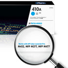 HP 410A (CF411A) Cyan Original LaserJet Toner Cartridge-Page yield of HP 410A: approx. 2,300 pages cyan