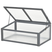Outsunny 39" x 26" x 16" Wooden Cold Frame with Openable and Tilted Top Cover - Grey- Extend your growing season
 