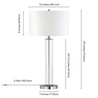 Hudson&Canal Harlow 29" Tall Table Lamp with Fabric Shade - Clear Glass/Polished Nickel/White-Product Dimensions: 15" L x 15" W x 29" H