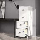 HOMCOM 4-Drawer Lateral Letter/A4 Filing Cabinet with Lock - White-Drawer guide rails ensure smooth and quiet sliding
