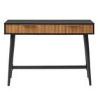 Work Zone Tosca 48'' Writing Desk - Espresso-Elegant brushed gold drawer pulls