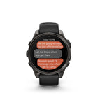Garmin fēnix 8 - AMOLED Outdoor Recreation/Adventure Watches - 47 mm - Sapphire, Carbon Gray DLC Titanium with Black/Pebble Gray Silicone Band-Navigate the outdoors with superior positioning accuracy, thanks to multi-band GPS with SatIQ™ technology plus built-in sensors for 3-axis compass, gyroscope and barometric altimeter