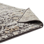 Modway Ganesa Distressed Diamond Floral Lattice Area Rug - 5 ft W x 8 ft L - Black/Beige-8