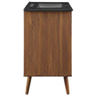 Modway Transmit 36" Bathroom Vanity - Walnut/Black-Particleboard and Walnut Grain Veneer