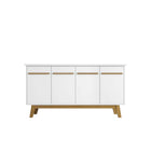Manhattan Comfort Yonkers 62.99" Mid-Century Modern Sideboard - White-Mid-Century Modern Buffet Stand for Dining and Living Room Use