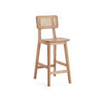 Manhattan Comfort Versailles 15.75" Industry Chic Counter Stool - Nature - 3 Pack-Seat Made from Plywood