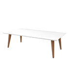 Manhattan Comfort Utopia 11.81" Rectangle Coffee Table, White Gloss and Maple Cream (89452)-Rectangular End and Accent Table for Living Room, Bedroom and Dining Room use.