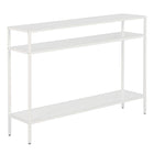 Hudson&Canal Ricardo 42"W Console Table with Metal Shelves - Matte White-A modern contemporary design for your entryway, living room, den, and more