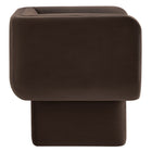 Modway Tate Performance Velvet Accent Chair - Chocolate Brown-Plastic Floor Glides