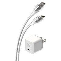 Scosche PowerVolt 30W & Premium 8' Braided Cable - White-30W USB-C Power Delivery offers fast charging and rapid data transfer
