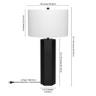 Hudson&Canal Warren 27.25" Tall Table Lamp with Fabric Shade - Blackened Bronze/White-Clean with a soft, dry cloth and no harsh chemicals or abrasive cleaning materials