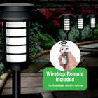 Bell + Howell Color Disk Lights Solar Pathway LED Lights-Creative Design & Attractive Pattern: Outdoor solar pathway lights are perfectly designed with adjustable height and convenient external switch, our unique design meets your different lighting and decoration needs, such as Halloween and Christmas. Our solar yard lights with the exquisite black appearance and crystal transparent cover looks more advanced and textured. The lovely and charming patterns projected by the pathway lights are a perfect way to