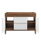 Modway Render 48" Single Sink Compatible Bathroom Vanity Cabinet - White/Walnut-9