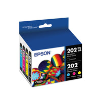 Epson T202XL Claria Ink Cartridge Combo Pack - High Capacity Black/Standard Capacity Colour CMY-High-capacity pigment Black Ink cartridge for high-volume printing