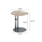 Manhattan Comfort Alondra 19.68" Modern Glam End Table - Black-Features Modern Black Stainless Steel Base
