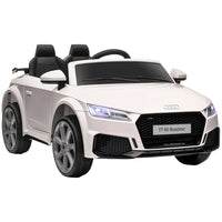 Aosom 6V Audi TT RS Kids Ride-On Car - White-Operated by foot pedal and steering wheels for children aged 37-60 months 