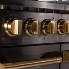 Kucht 48" KEG Series Pro Style Propane Ready Gas Range - Gemstone -Full Titanium Stainless Steel range with professional Gold handle will help you create the ultimate cooking experience