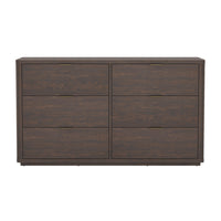 Manhattan Comfort Evelyn 60" Modern 6-Drawer Double Dresser - Brown-Modern Sophistication – A sleek, sculpted silhouette with softly rounded edges and clean symmetry brings a sense of quiet luxury to any space