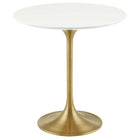 Modway Lippa 20" Round Wood Side Table - Gold White-Modern Side Table