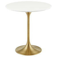 Modway Lippa 20" Round Wood Side Table - Gold White-Modern Side Table