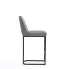 Manhattan Comfort Serena 17.71" Modern Leatherette Upholstered Counter Stool - Grey - 3 Pack-Made to Last. Commercial Grade Product