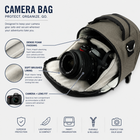 Vangoddy Padded Camera Shoulder Bag - Steel Grey-Removable padded shoulder strap offers comfortable hands-free carrying