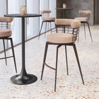 Zuo Saku Swivel Barstool - Beige/Brown-Assembly required