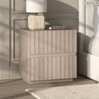 Hudson&Canal Jaylen Rectangular Fluted Nightstand - 24" W - Alder White-Nightstand is made of high-quality and durable MDF materials