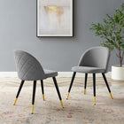 Modway Cordial Dining Chairs - Light Grey - 2 Pack-Polyester Fabric Upholstery